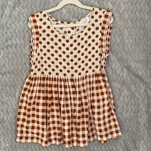 Matilda Jane Polka Dot & Gingham Babydoll Tank Size 10